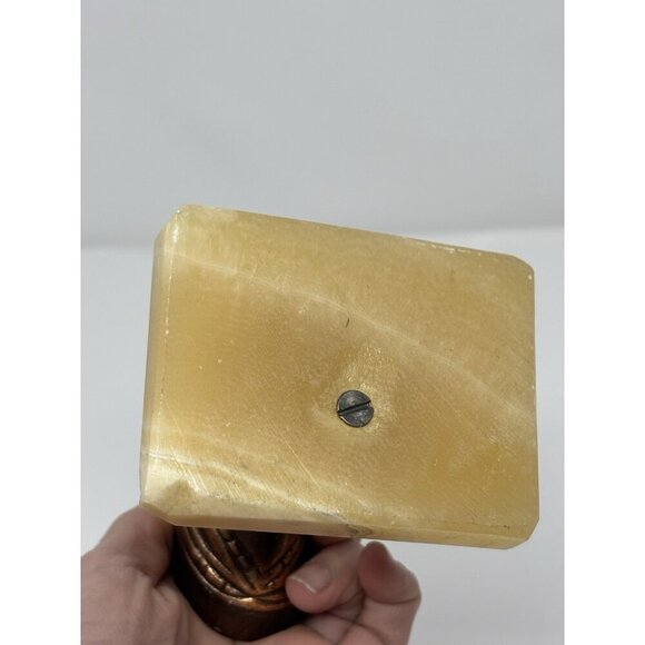 Nefertiti Bust Figurine Statue Sculpture Metal Marble Base Egyptian Queen 5.25” - Picture 5 of 10